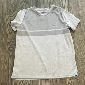 Champion Youth Boys Athletic T-Shirt Top Short Sleeve Crewneck Gray Size 10-12